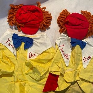 Dweedle Dee & Dweedle Dum matching pet costumes. Brand new.